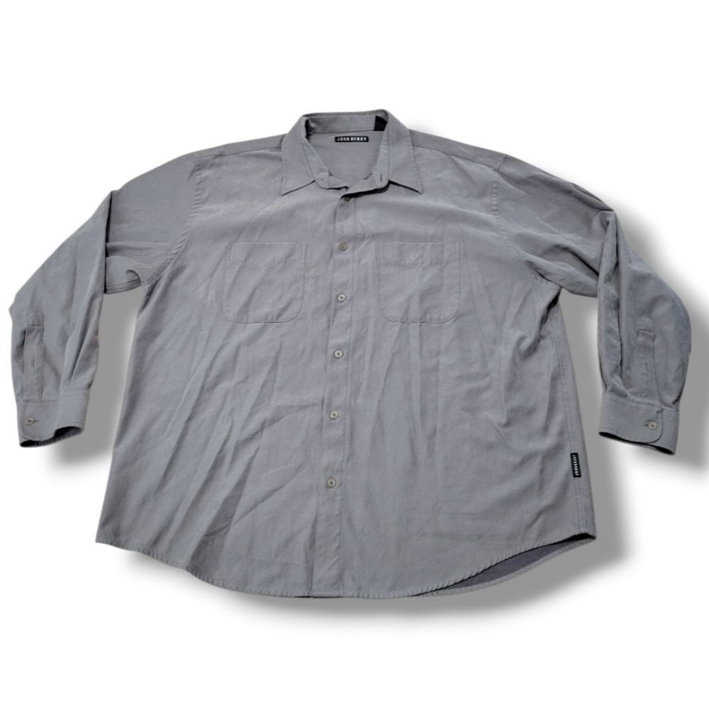 John Henry Shirt Size XXL Mens Button Up Shirt Long Sleeve Business Casual Shirt